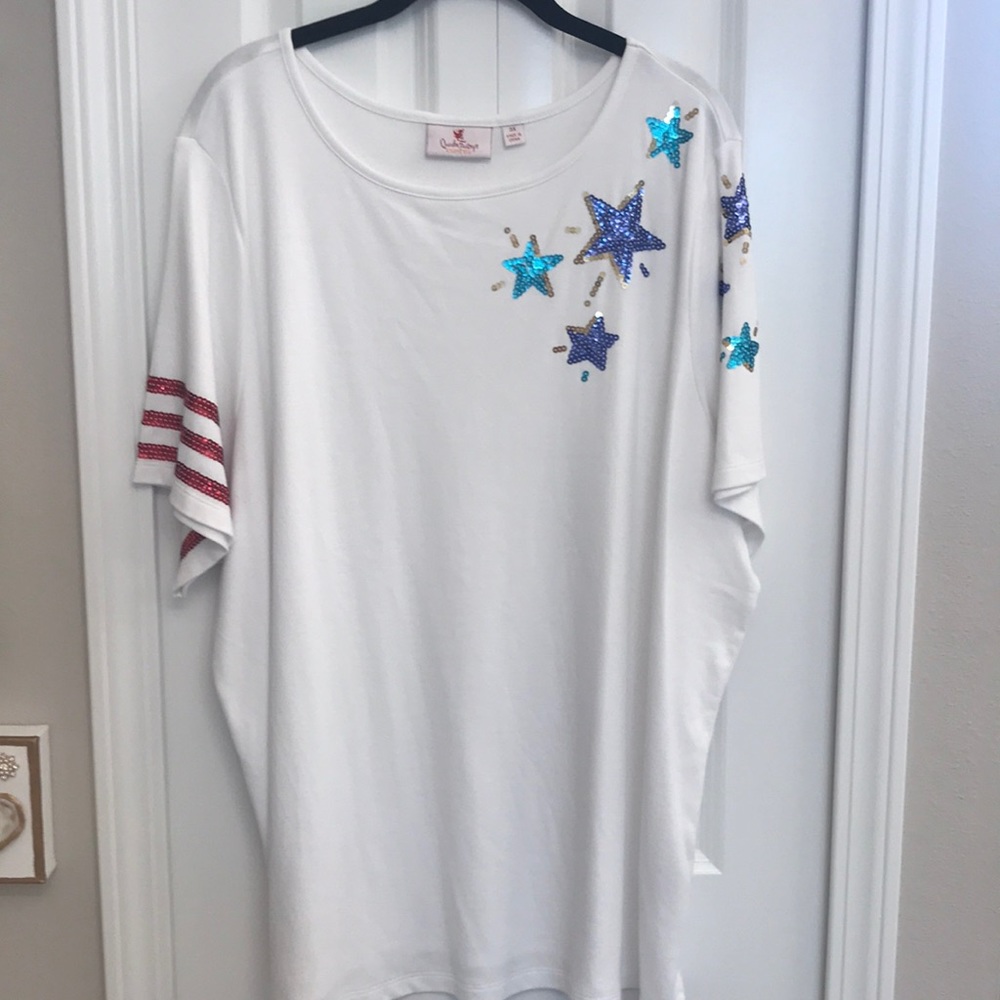 Quacker Factory Patriotic T-shirt